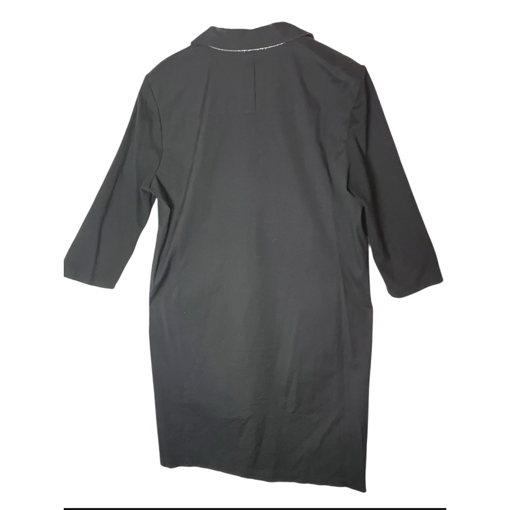 Lafayette 148 Toni Collared Dress Women's Minimalist Midi Modern Black Size 10 - Picture 5 of 8